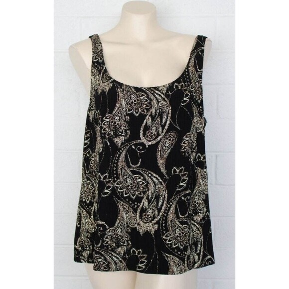 Alex Evenings XXL Gold Silver Trimmed Paisley 2 Piece Tank Jacket Set - Picture 6 of 11